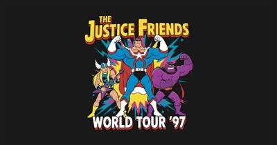The Justice Friends World Tour '97 tee design