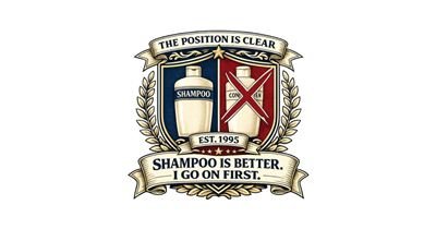 Shampoo Is Better. I Go On First. — Funny 90s Parody Tee tee design