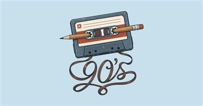 90's Cassette Rewind Tee — Vintage tee design