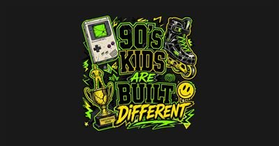 90's Kids Are Built Different tee design