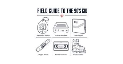 Field Guide to the 90's Kid tee design