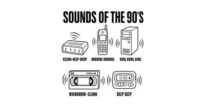 Sounds of the 90's — Line Art tee design