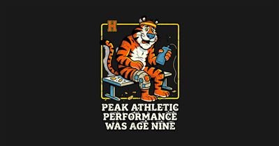 Peak Athletic Performance Was Age Nine Funny Mascot tee design