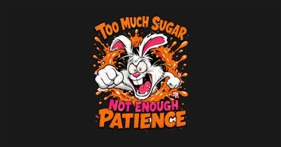 Too Much Sugar Not Enough Patience Rabbit Tee tee design