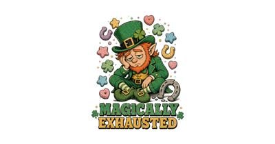 Magically Exhausted Leprechaun St. Patrick's Day Shirt tee design