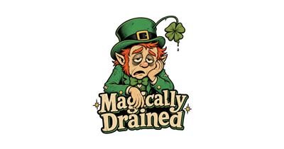 Magically Drained Tired Leprechaun St. Patrick's Day Shirt tee design