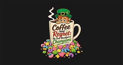 Coffee and Regret Breakfast of Champions Funny Leprechaun Shirt tee design