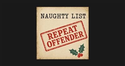 Naughty List: Repeat Offender tee design