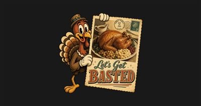 Let's Get Basted Vintage Postcard Shirt tee design