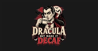 Dracula But Make It Decaf tee design