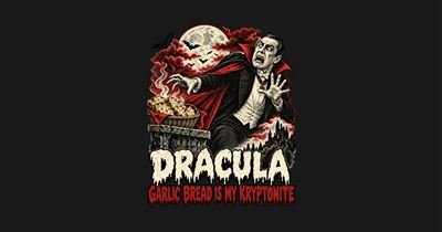 Dracula: Garlic Bread Is My Kryptonite tee design