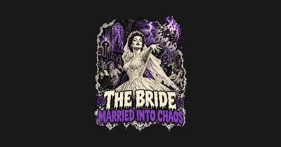 The Bride Married Into Chaos Funny Gothic Wedding Tee tee design