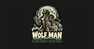 Wolf Man Full Moon Personality Every Day Struggles Funny Tee tee design