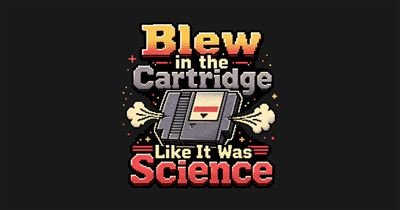 Blew In The Cartridge Like It Was Science - Funny Retro Gamer Tee tee design